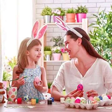 Jashem Plush Bunny Ears Hairbands 6 Pieces Cute Bunny Ears Headband Rabbit Ear Bunny Costume for Easter