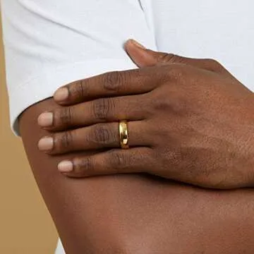 Gold Plated Tungsten Wedding Ring High Polished Comfort Fit