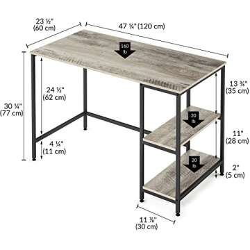 Ballucci Computer Desk with Customizable Storage Shelves