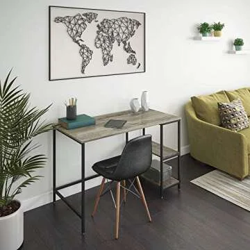 Ballucci Computer Desk with Customizable Storage Shelves