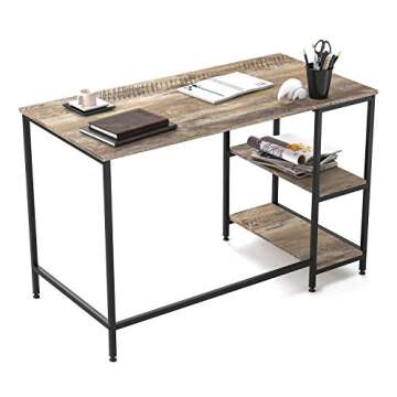 Ballucci Computer Desk with Customizable Storage Shelves