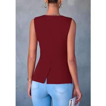 PRETTYGARDEN Women's Summer Suit Vest Tops - Elegant Button Down Style