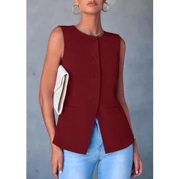 PRETTYGARDEN Women's Trendy Blazer Vest - Chic & Versatile