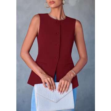 PRETTYGARDEN Women's Trendy Blazer Vest - Chic & Versatile