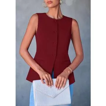 PRETTYGARDEN Women's Trendy Blazer Vest - Chic & Versatile