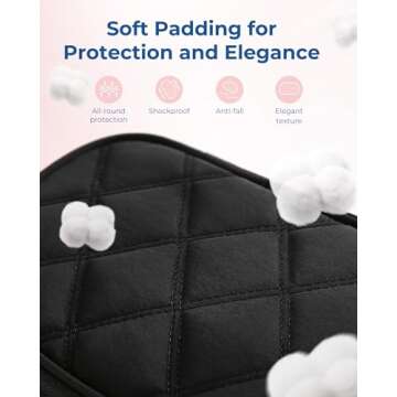 BAGSMART Travel Cord Organizer Electronics Organizer Travel Case, Double Layers Puffer Cable Organizer Bag Travel Essentials for Women, Tech Organizer Case for Charger, Phone, Flash Drive - Black