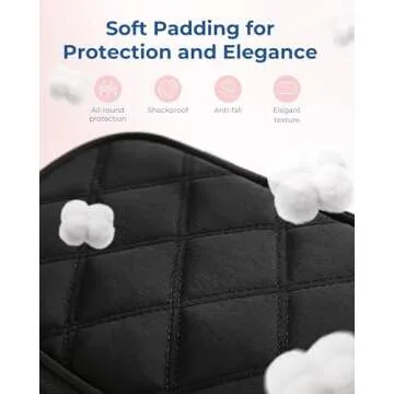 BAGSMART Travel Cord Organizer Electronics Organizer Travel Case, Double Layers Puffer Cable Organizer Bag Travel Essentials for Women, Tech Organizer Case for Charger, Phone, Flash Drive - Black