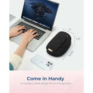 BAGSMART Travel Cord Organizer Electronics Organizer Travel Case, Double Layers Puffer Cable Organizer Bag Travel Essentials for Women, Tech Organizer Case for Charger, Phone, Flash Drive - Black