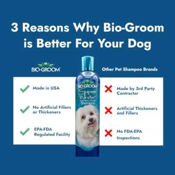 Bio-Groom Dog Shampoo and Conditioner Set - Whitening Shampoo for Dogs, Moisturizing Conditioner for...