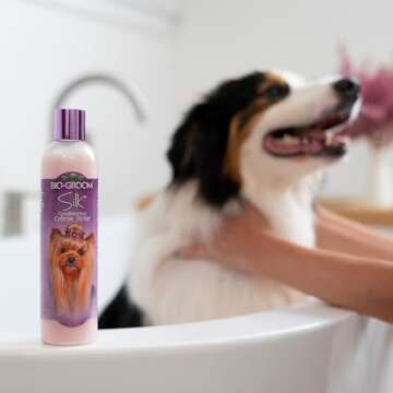 Bio-Groom Dog Shampoo and Conditioner Set - Whitening Shampoo for Dogs, Moisturizing Conditioner for Dry, Itchy, Sensitive Skin - Silk Creme Rinse & Brightening Shampoo, 12 Fl Oz Each (1 Set)