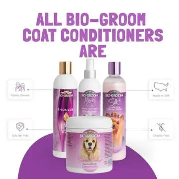 Bio-Groom Dog Shampoo and Conditioner Set - Whitening Shampoo for Dogs, Moisturizing Conditioner for Dry, Itchy, Sensitive Skin - Silk Creme Rinse & Brightening Shampoo, 12 Fl Oz Each (1 Set)