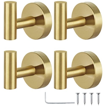 Gold Coat Hook | Heavy Duty Stainless Steel Towel Hooks for Bathroom & Kitchen