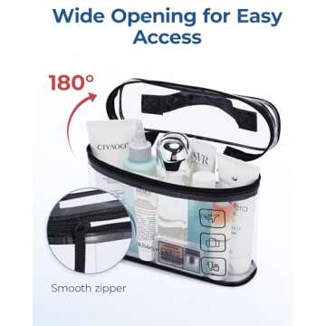 BAGSMART TSA Approved Toiletry Bag – 2 Pack Clear Travel Organizer