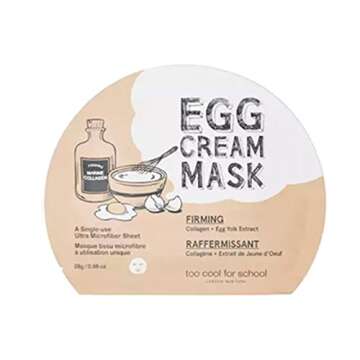 Too Cool For School Best 3 Type Combo Egg Cream Mask (Pack of 6) - Hydration, Pore Tightening, Firming Mask Pack Sheet