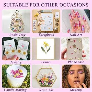 Vibrant Dried Flowers for Resin Crafting - 120 Pcs