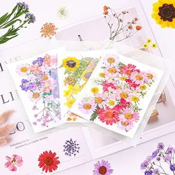 Vibrant Dried Flowers for Resin Crafting - 120 Pcs