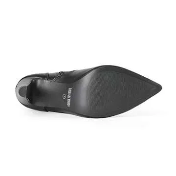 DREAM PAIRS Women's Thigh High Boots Over The Knee Heels Long Sexy Pointed Toe Boots,Size 7,Black/pu,DOB214