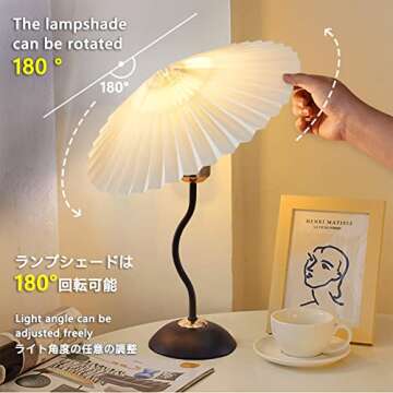 OKOOI Small Table Lamp - Elegant Pleated Design