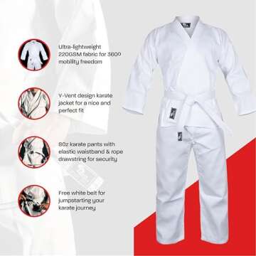 Hawk Sports Karate Uniform for Kids & Adults Lightweight Student Karate Gi Martial Arts Uniform with Belt