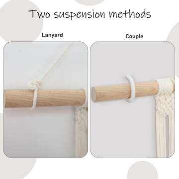 ZYP 7 Hats Style Macrame Hat Hangers Hat Rack for Wall,Women Decor Hat Holder,Bobo Hanging Hat Organizer Storage,Hat Display for Wide Brim Hats Cowboy Hat Bowler Fedora Hats Beach Sun Hat