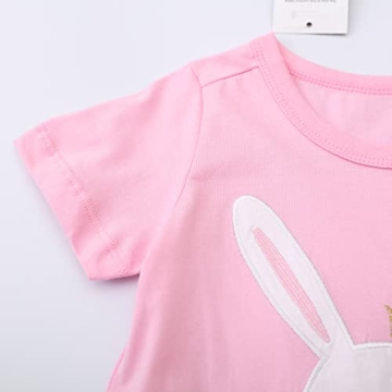Cute Girls Bunny Applique T-Shirts for Toddlers 2-Pack.