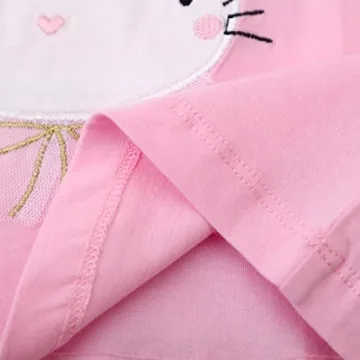 Cute Girls Bunny Applique T-Shirts for Toddlers 2-Pack.