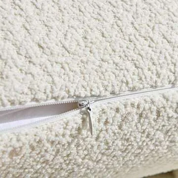 Rythome Set of 2 Cozy Fine Textured Throw Pillow Covers, Decorative Elegant Lumbar Pillow Cases for Couch Bed and Living Room - 12"x20", Ivory