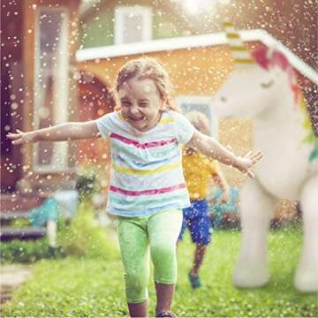 Jasonwell Unicorn Sprinkler Inflatable Unicorn Water Toys Inflatable Ginormous Unicorn Yard Sprinkler for Kids (XXXL)