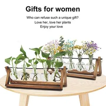 Plant Propagation Station with 5 Glass Vases for Home Decor
