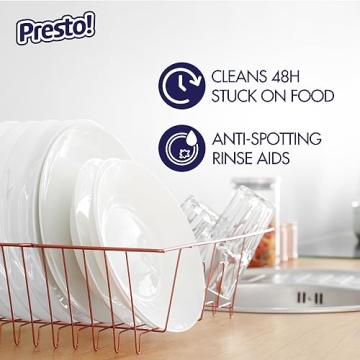 Amazon Brand - Presto! Triple Action Dishwasher Pacs, Anti-spotting, Fresh Scent, 70 Count