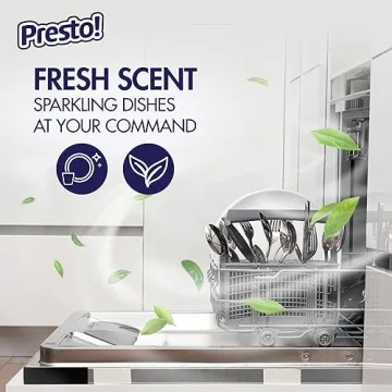 Amazon Brand - Presto! Triple Action Dishwasher Pacs, Anti-spotting, Fresh Scent, 70 Count