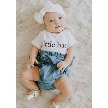 Honganda 2Pcs/Set Newborn Infant Baby Girl Romper Top+Denim Shorts Summer Outfits (White+Denim, 0-3 Months)