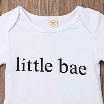 Honganda 2Pcs/Set Newborn Infant Baby Girl Romper Top+Denim Shorts Summer Outfits (White+Denim, 0-3 Months)