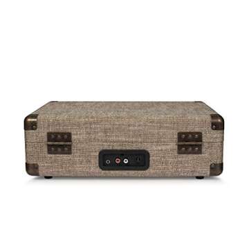 Crosley CR8005D-HA Cruiser Deluxe Vintage 3-Speed Bluetooth Suitcase Vinyl Record Player Turntable, Havana