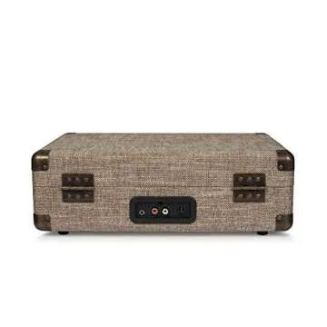 Crosley CR8005D-HA Cruiser Deluxe Vintage 3-Speed Bluetooth Suitcase Vinyl Record Player Turntable, Havana
