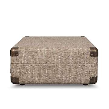 Crosley CR8005D-HA Cruiser Deluxe Vintage 3-Speed Bluetooth Suitcase Vinyl Record Player Turntable, Havana