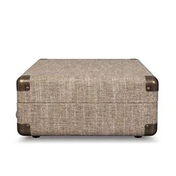 Crosley CR8005D-HA Cruiser Deluxe Vintage 3-Speed Bluetooth Suitcase Vinyl Record Player Turntable, Havana