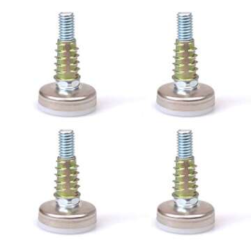 Furniture Levelers by Clear Style Adjustable Furniture Legs, Table Levelers and Chairs Felt Pads Included,White Color (4 Pack)