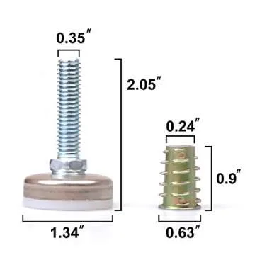 Furniture Levelers by Clear Style Adjustable Furniture Legs, Table Levelers and Chairs Felt Pads Included,White Color (4 Pack)