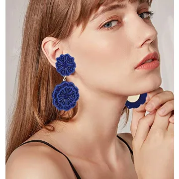HSWE Handmade Beaded Drop Earrings for Women