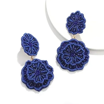 HSWE Handmade Beaded Drop Earrings for Women