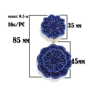 HSWE Handmade Beaded Drop Earrings for Women