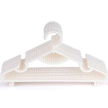 10 Pieces Plastic Heavy Duty Pearl Hangers. Bride Hanger for Wedding Dress. Bridesmaid Hangers. Hang...