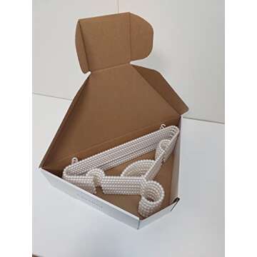 10 Pieces Plastic Heavy Duty Pearl Hangers. Bride Hanger for Wedding Dress. Bridesmaid Hangers. Hanger for Shirt, Pants, Clothing, Coat, Bridal, Sweater and Home Decor. (PH1)