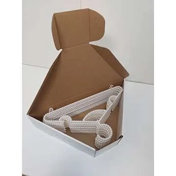 10 Pieces Plastic Heavy Duty Pearl Hangers. Bride Hanger for Wedding Dress. Bridesmaid Hangers. Hanger for Shirt, Pants, Clothing, Coat, Bridal, Sweater and Home Decor. (PH1)