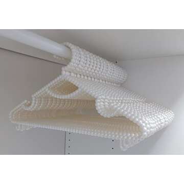 10 Pieces Plastic Heavy Duty Pearl Hangers. Bride Hanger for Wedding Dress. Bridesmaid Hangers. Hanger for Shirt, Pants, Clothing, Coat, Bridal, Sweater and Home Decor. (PH1)