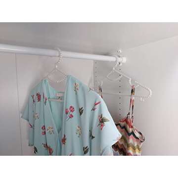 10 Pieces Plastic Heavy Duty Pearl Hangers. Bride Hanger for Wedding Dress. Bridesmaid Hangers. Hanger for Shirt, Pants, Clothing, Coat, Bridal, Sweater and Home Decor. (PH1)
