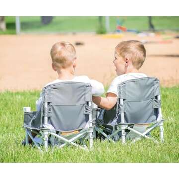 Regalo My Chair 2-in-1 Portable Travel Booster Seat & Activity Chair, Bonus Kit Includes, Oversized Removable Tray with Cup Holder, Gray