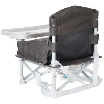 Regalo My Chair 2-in-1 Portable Travel Booster Seat & Activity Chair, Bonus Kit Includes, Oversized Removable Tray with Cup Holder, Gray