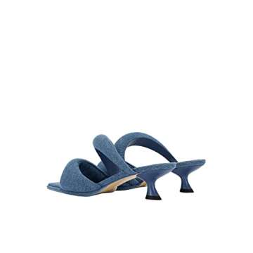 Shop JW PEI Denim Blue Sara Mule Heeled Sandals